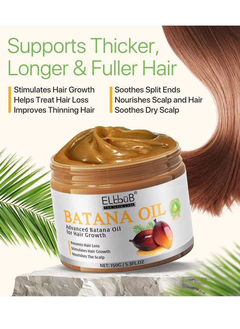 150g Natural Batana Oil Hair Butter Raw Batana Oil for Hair Growth Batana Oil Enhance Hair Strength Prevent Hair Loss Repair Splitting Drying Hair Growth Oil Organic Batana Hair Oil