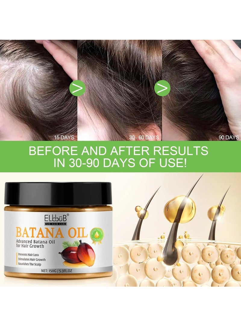 150g Natural Batana Oil Hair Butter Raw Batana Oil for Hair Growth Batana Oil Enhance Hair Strength Prevent Hair Loss Repair Splitting Drying Hair Growth Oil Organic Batana Hair Oil