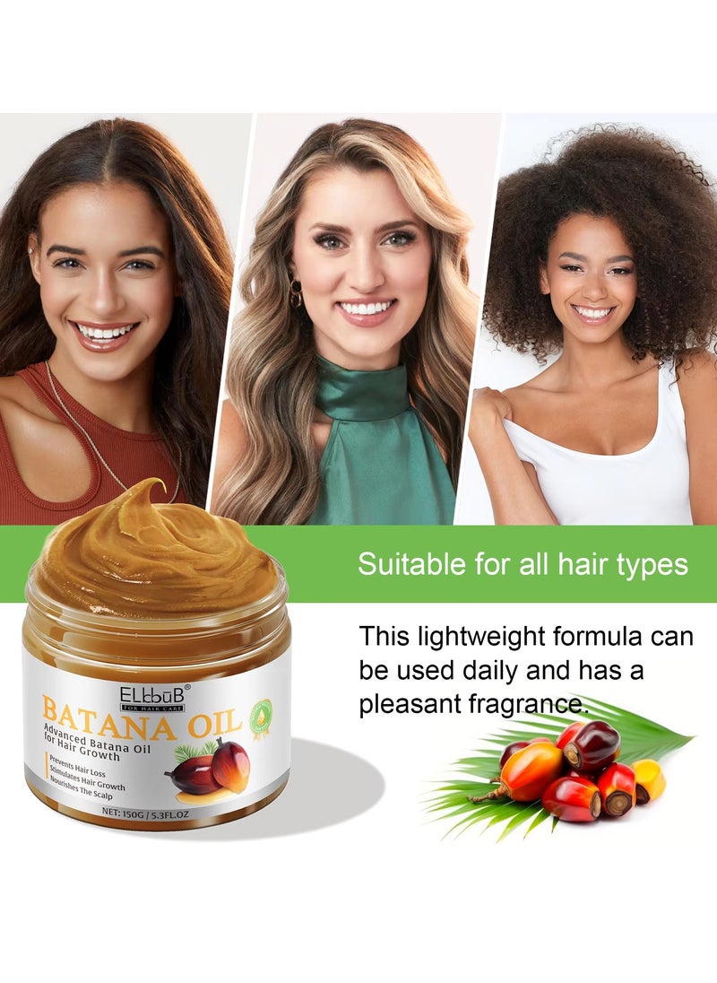 150g Natural Batana Oil Hair Butter Raw Batana Oil for Hair Growth Batana Oil Enhance Hair Strength Prevent Hair Loss Repair Splitting Drying Hair Growth Oil Organic Batana Hair Oil