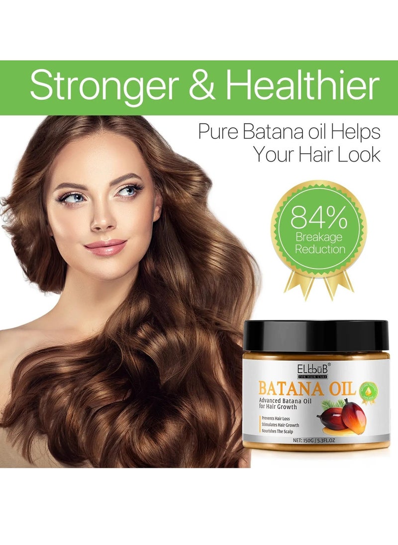 150g Natural Batana Oil Hair Butter Raw Batana Oil for Hair Growth Batana Oil Enhance Hair Strength Prevent Hair Loss Repair Splitting Drying Hair Growth Oil Organic Batana Hair Oil