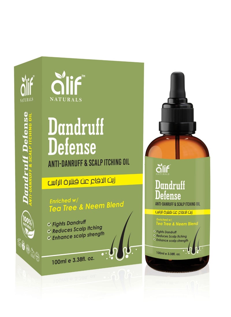 Dandruff Defense Anti-Dandruff & Scalp Itching oil Infused with a powerful blend of Tea Tree essential oil and Neem | 100 ml