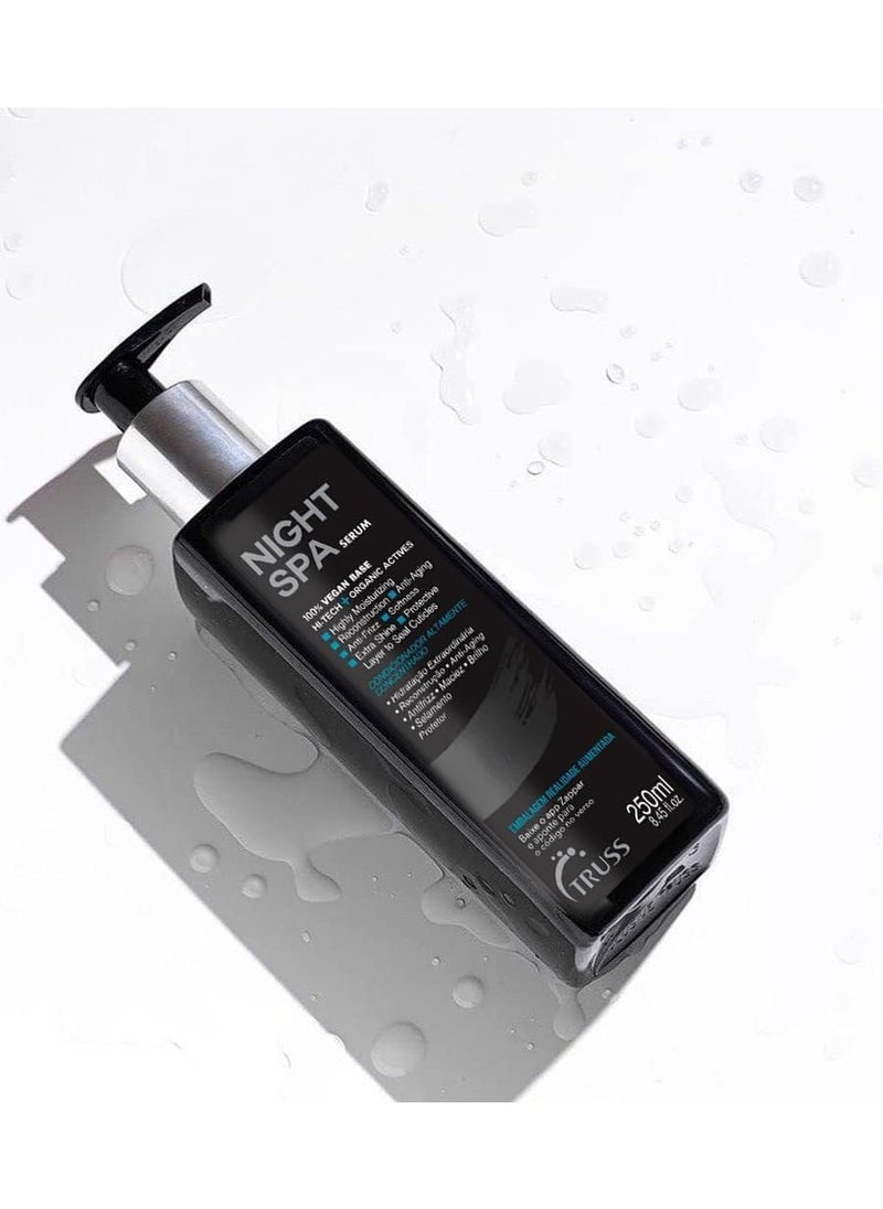 Truss Night Spa Serum - Intensive Hair Repair Leave-In Treatment (250ml) - Overnight Hydration & Frizz Control - Smooths & Strengthens Damaged Hair - Professional Salon Formula