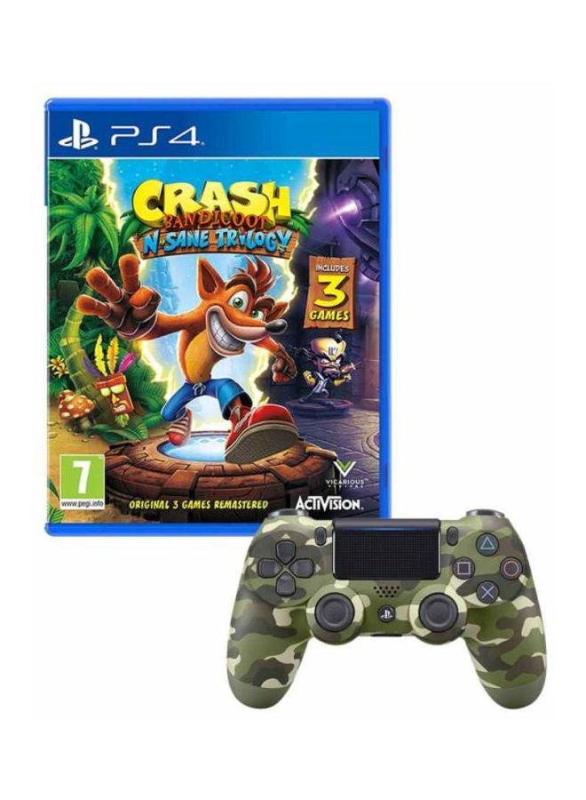 Crash Bandicoot N. Sane Trilogy With DUALSHOCK 4 Wireless Controller For PlayStation 4 (PS4) - Camouflage - adventure - playstation_4_ps4