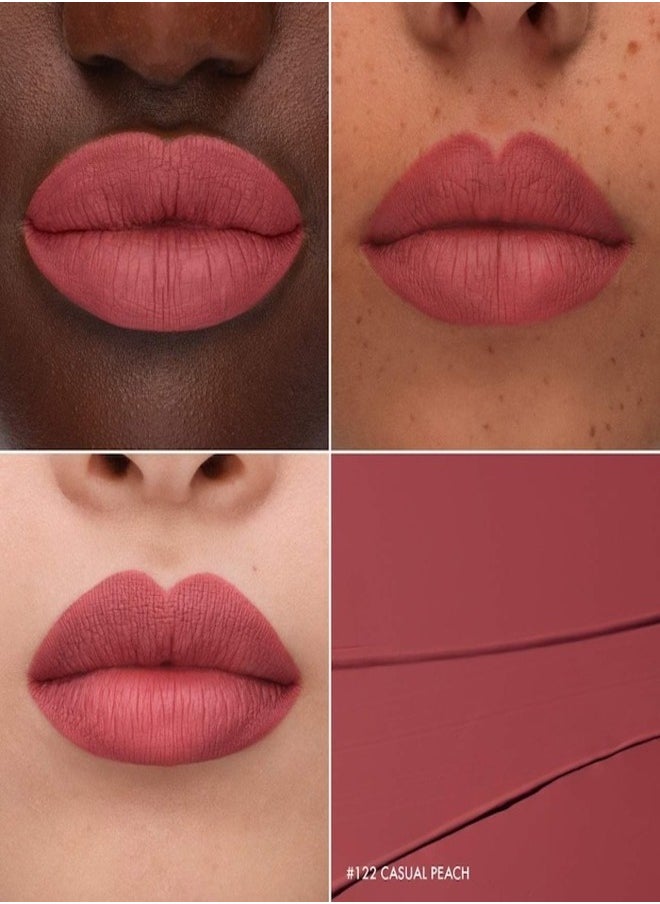 SEPHORA COLLECTION Cream Lip Stain 10HR Liquid Lipstick 122 Casual Peach - matte peachy pink 5ml