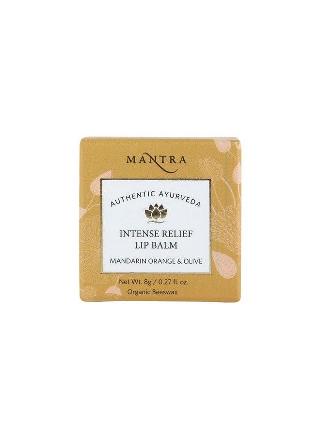 Intense Relief Lip Balm 8Gm Organic Beeswax Natural & Hydrating Lip Balm Moisturise Your Lips Help Treat Dark Or Discoloured Lips (Mandarin Orange & Olive)