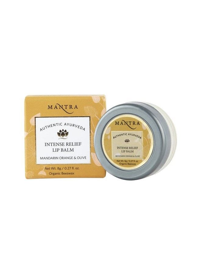 Intense Relief Lip Balm 8Gm Organic Beeswax Natural & Hydrating Lip Balm Moisturise Your Lips Help Treat Dark Or Discoloured Lips (Mandarin Orange & Olive)