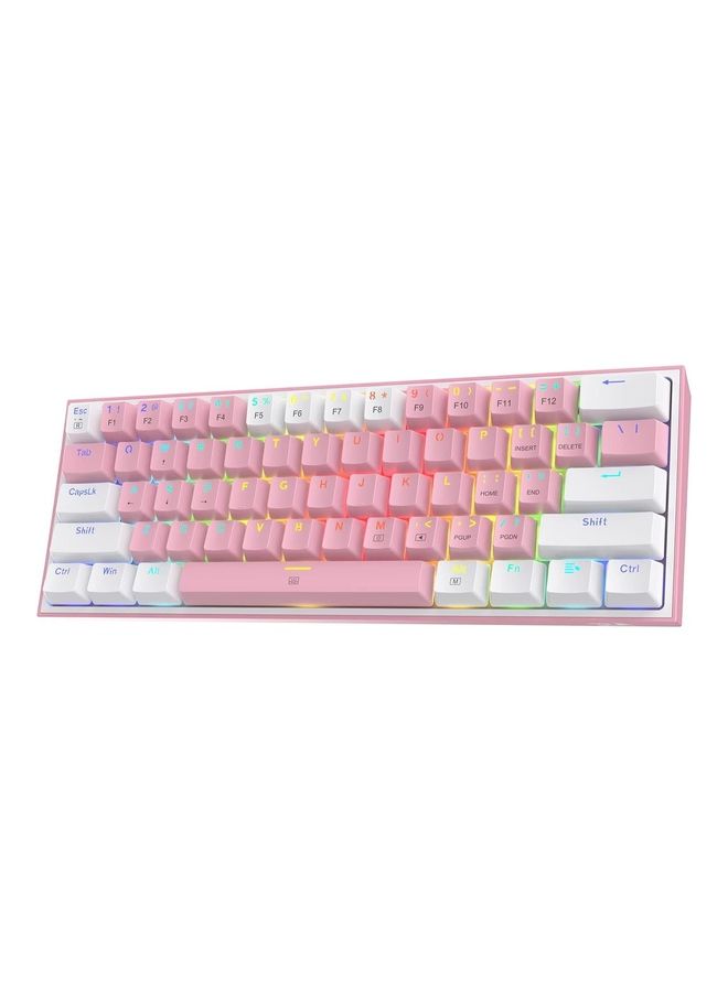 K617 FIZZ 60% Wired RGB Gaming Keyboard, 61 Keys Compact Mechanical Keyboard w/ White & Pink Mixed-Colored Keycaps, Linear Red Switch, Pro Driver Support