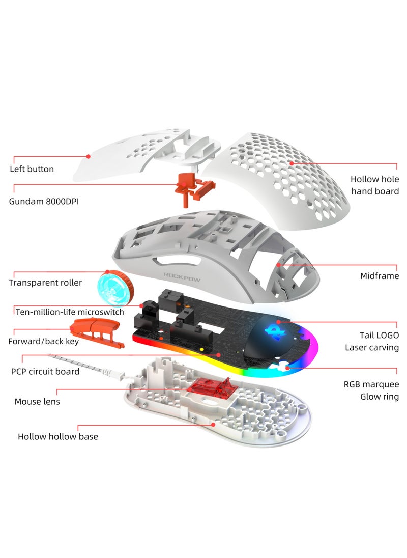 Arabic 60% Wired Gaming Keyboard Mouse Combo,RGB Gaming Mice Ergonomic Ultralight 8000DPI Optical Sensor,61 Keys RGB Backlit Gaming Keyboard,Ultra-Compact Mini Waterproof Keyboard for PC Computer Gamer