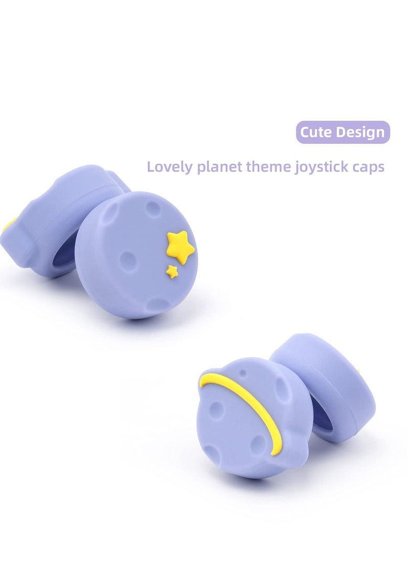 Thumb Grip Caps Compatible with Nintendo Switch / OLED / Switch Lite ,Soft Silicone Joystick Rocker Cover,4PCS (Purple Happy Planet Pattern)