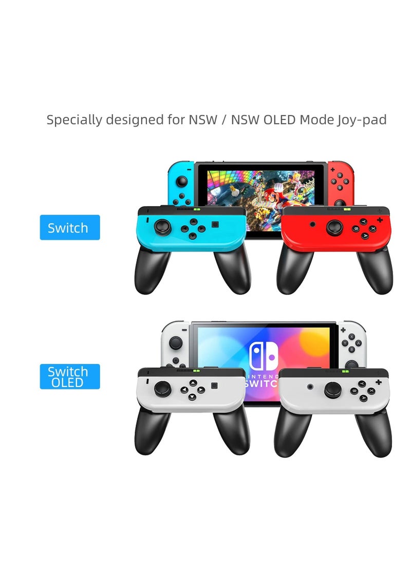 Joycon Grips Compatible with Nintendo Switch / Switch OLED Joy-Con Controllers, 2 Packs Wear Resistant Game Controllers Handle Kit Ergonomic Comfort Charging Hand Grips for Switch