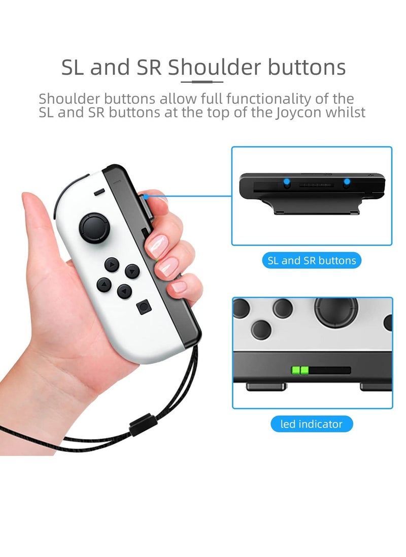 Joycon Grips Compatible with Nintendo Switch / Switch OLED Joy-Con Controllers, 2 Packs Wear Resistant Game Controllers Handle Kit Ergonomic Comfort Charging Hand Grips for Switch