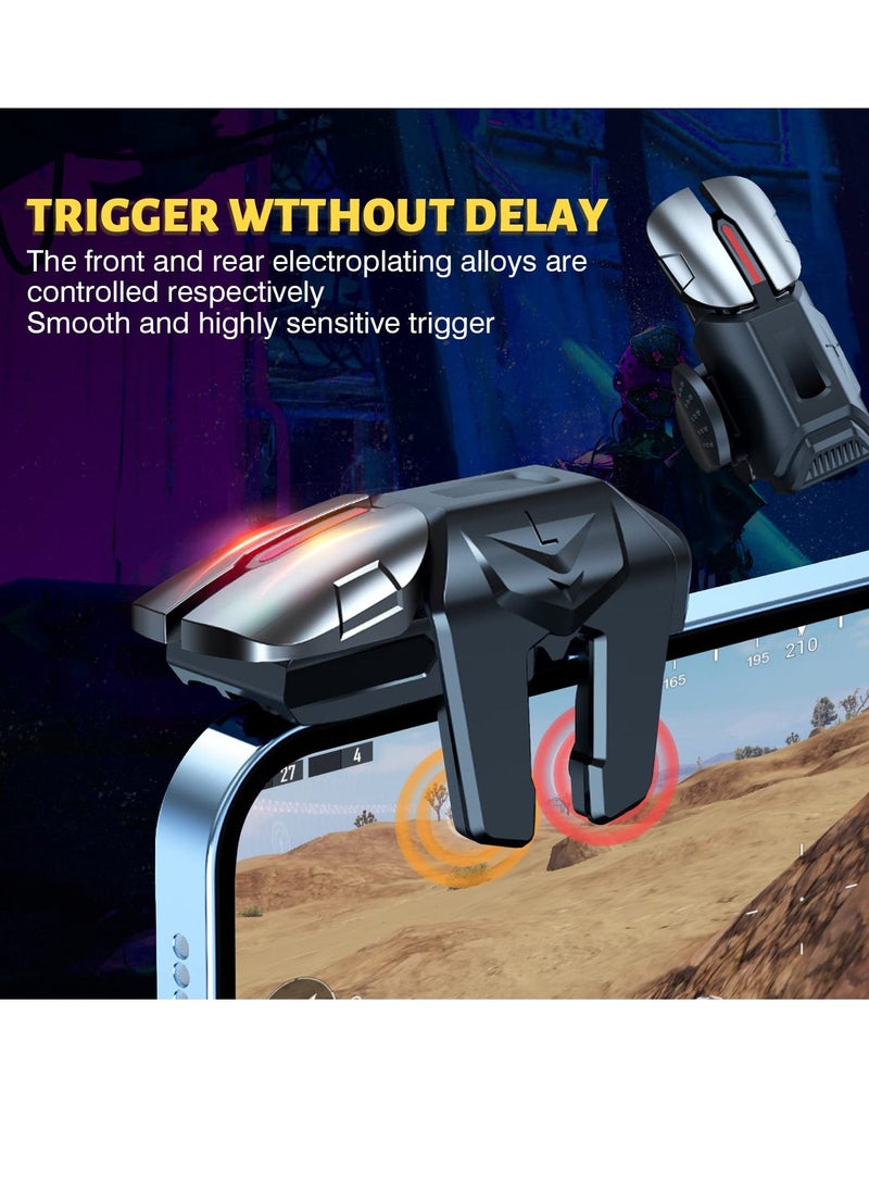 Game Trigger 2024 Upgrade Version PUBG Mobile Trigger Game Controller 6 Finger Trigger Sensitive Shoot Compatible with iPhone and Android Most Phones Support COD PUBG ROS and more