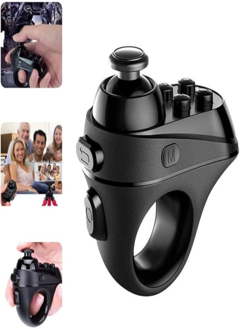 Bluetooth VR Controller Wireless Gamepad Joystick Game Remote Control Ring Gamepad for Mobile Video Games Black