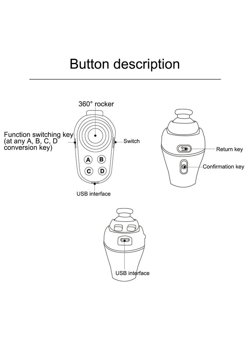 R1 Bluetooth Mini Ring Game Handle Controller Grip Game Pad