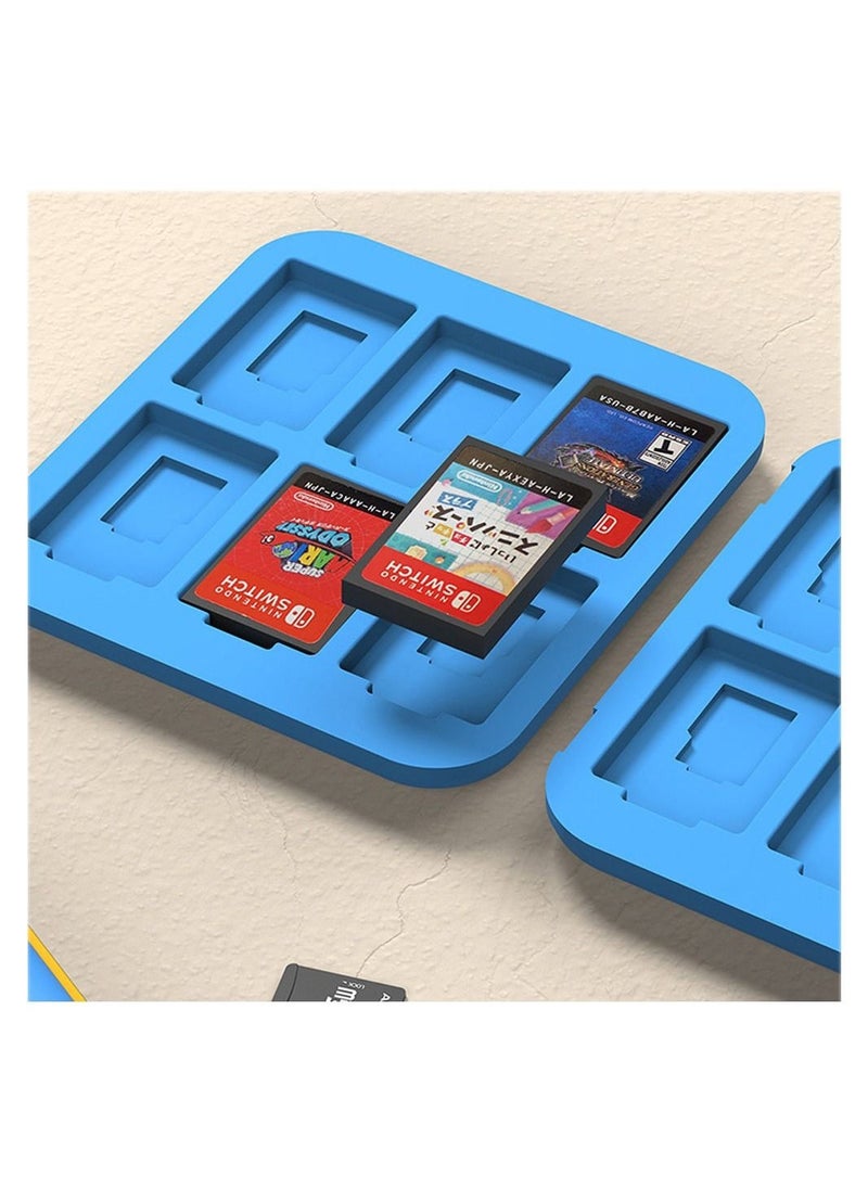 Card Case, Games Card Case, Cartoon Magnetic Game Card Box, for Nintendo Switch Game, Card Model Cartridges Holder, Carrying Storage Case, for Micro SD/SDHC/TF Card 12 in 1