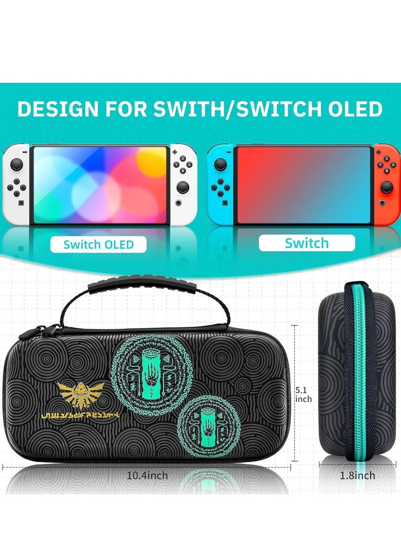 Travel Case For Nintendo Switch/OLED Hard Switch Carrying Case with 10 Game Card Slots Compatible With Switch Controller Consoles And Accessories