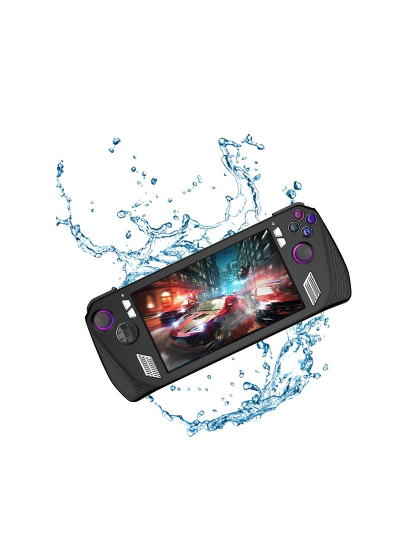 Non-Slip Soft Silicone/TPU Protective Case Protector, Silicone Case for Rog-Ally Handheld, Game Console Skin Cover for Rog Ally Accessories (Black)