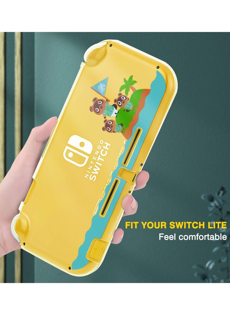 Compatible with Nintendo Switch Lite Case,Rigid PC Transparent Split Shock Resistant Hard Case with Scratch Resistant Design Suitable for Animal Crossing Design