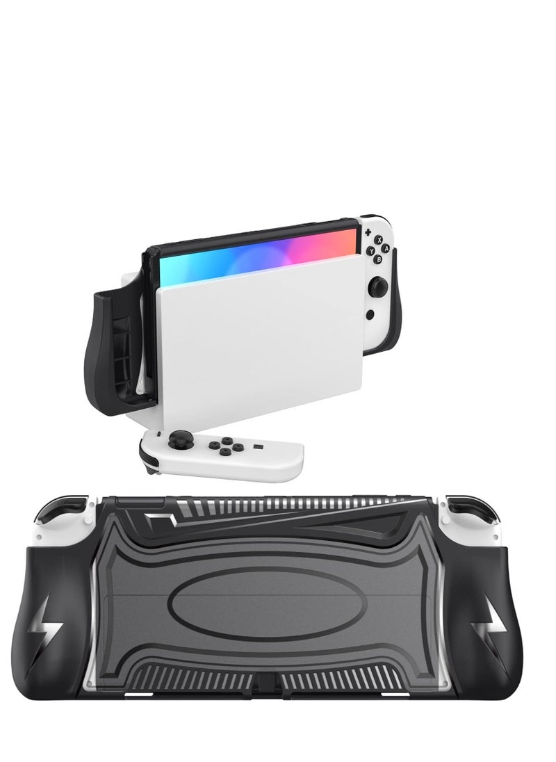 Switch OLED Case Compatible with Nintendo Switch OLED, Dockable Case for Nintendo Switch OLED, Unique Upgraded Designed, Comfortable & Ergonomic TPU Grip Case for Joy-Con Controller