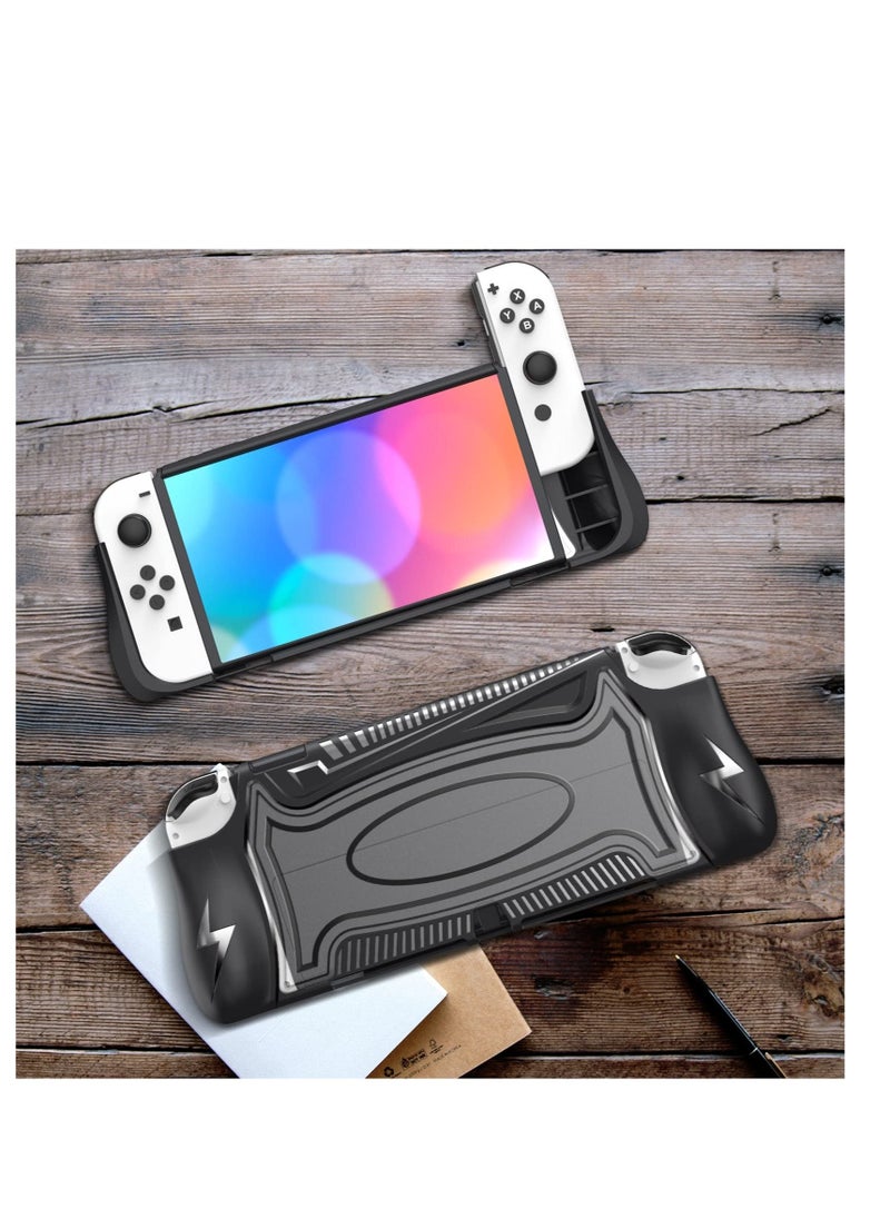 Switch OLED Case Compatible with Nintendo Switch OLED, Dockable Case for Nintendo Switch OLED, Unique Upgraded Designed, Comfortable & Ergonomic TPU Grip Case for Joy-Con Controller