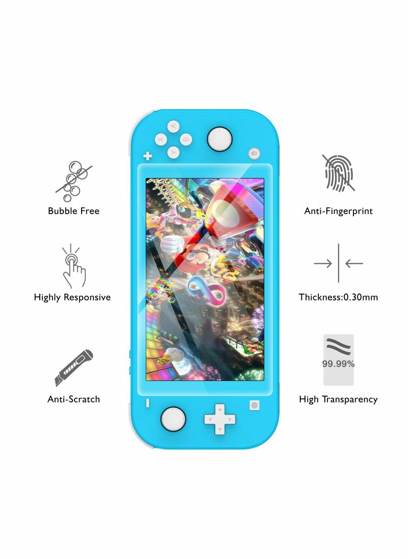 Carrying Case Compatible with Switch Lite, Protective Hard Shell Travel Carrying Convex Case Pouch for Switch Lite Console + 2 Pack Screen Protector