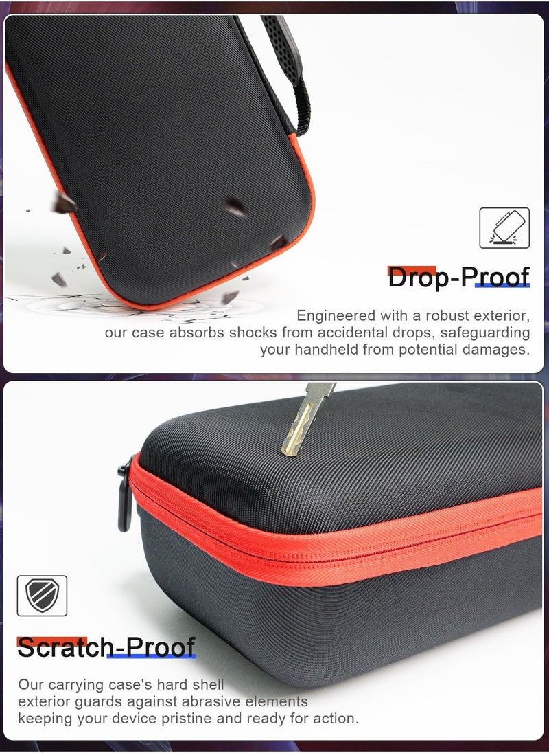 Carrying Case for ROG Ally With Bracket Double Layer Zipper with Compartments Bright Hard Velvet Anti-Scratch Inner Layer Dustproof Dropproof Protection and Convenience for ROG Ally Black