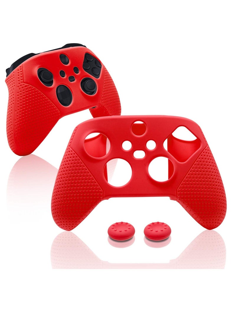 Silicone Case for Xbox Series S/X, Protective Case for Xbox Series S/X with Thumb Grips, Controller Shell for Xbox Series S/X Red