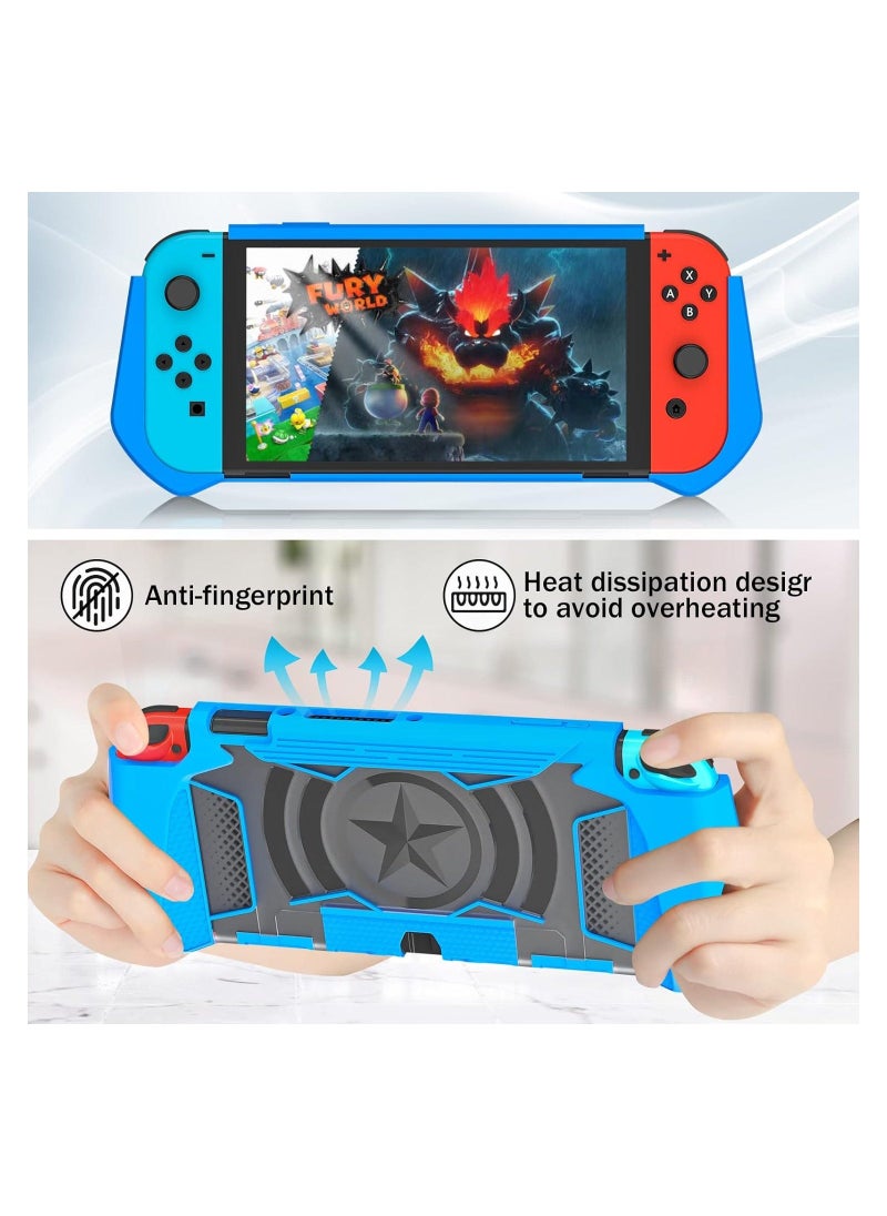 Dockable Case Compatible for Nintendo Switch OLED 2021 TPU Grip Protective Cover Case Ultralight Shockproof Protective Cover Ergonomic Grip Case for Switch Console