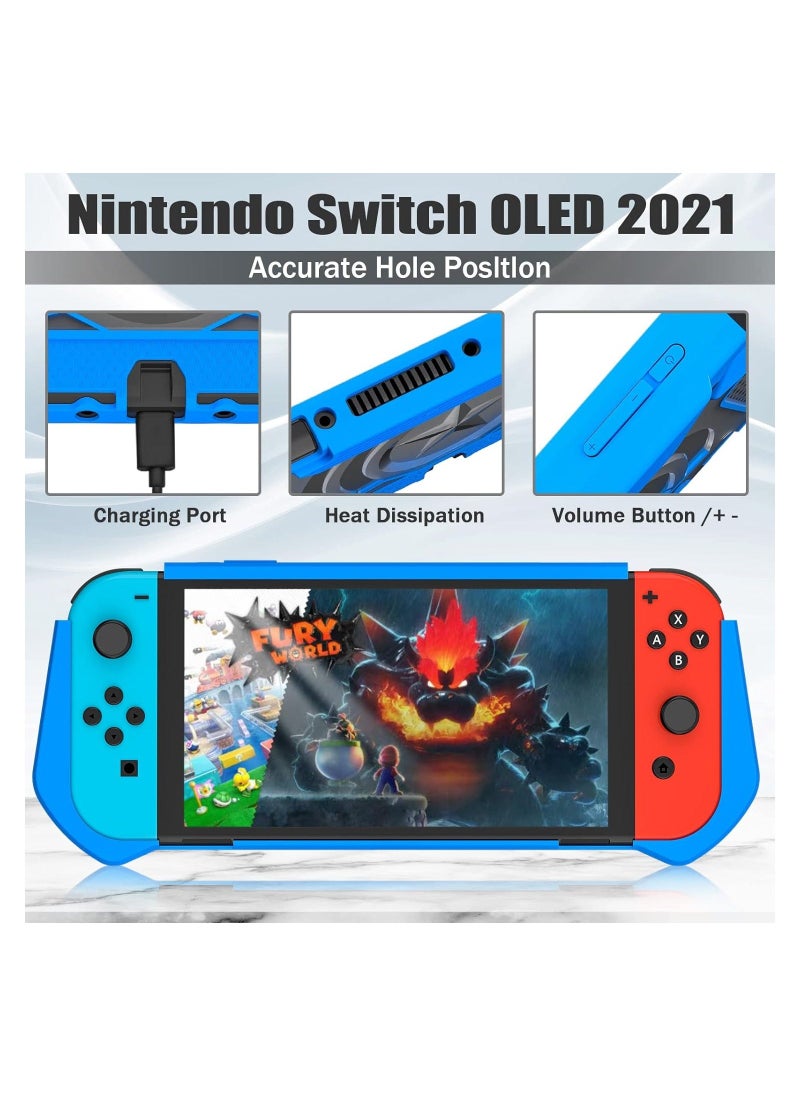 Dockable Case Compatible for Nintendo Switch OLED 2021 TPU Grip Protective Cover Case Ultralight Shockproof Protective Cover Ergonomic Grip Case for Switch Console