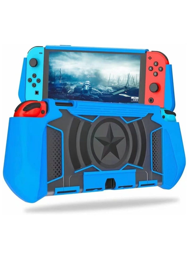 Dockable Case Compatible for Nintendo Switch OLED 2021 TPU Grip Protective Cover Case Ultralight Shockproof Protective Cover Ergonomic Grip Case for Switch Console