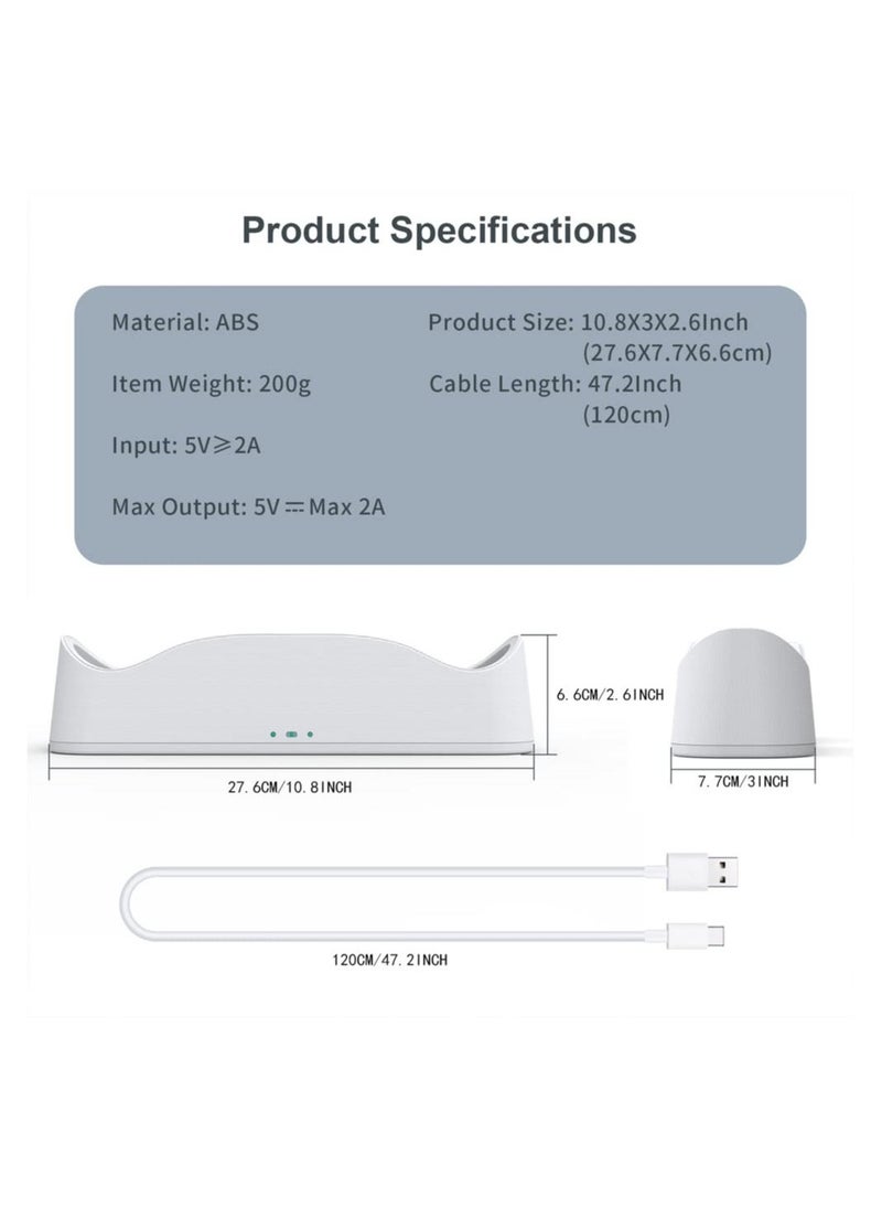 Charging Dock Set for Oculus Quest 2, Includes 2 Rechargeable Batteries and Covers, Support Magnetic Dual Controller Charging Headset and Grip
