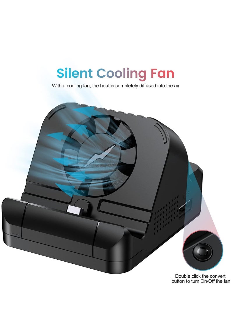 TV Docking Station for Switch, Portable for Switch Dock / NS PD Protocol Avoids Brick Cooling Fan USB 3.0 Port