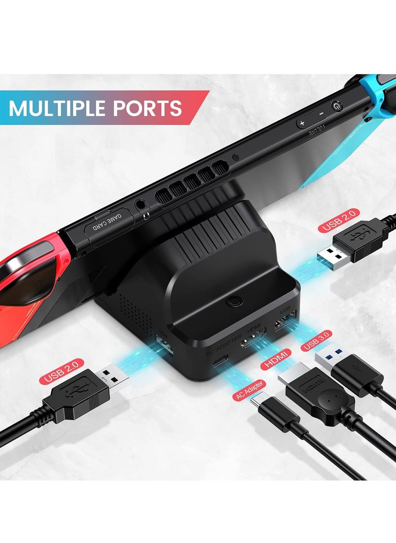 TV Docking Station for Switch, Portable for Switch Dock / NS PD Protocol Avoids Brick Cooling Fan USB 3.0 Port