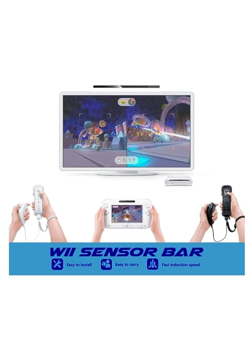 Wii Sensor bar, Wired Infrared Sensor Bar for Wii, Replacement Wired Infrared IR Ray Motion Sensor Bar, Compatible with Wii and Wii U Console, Infrared IR Ray Motion Sensor Receiver