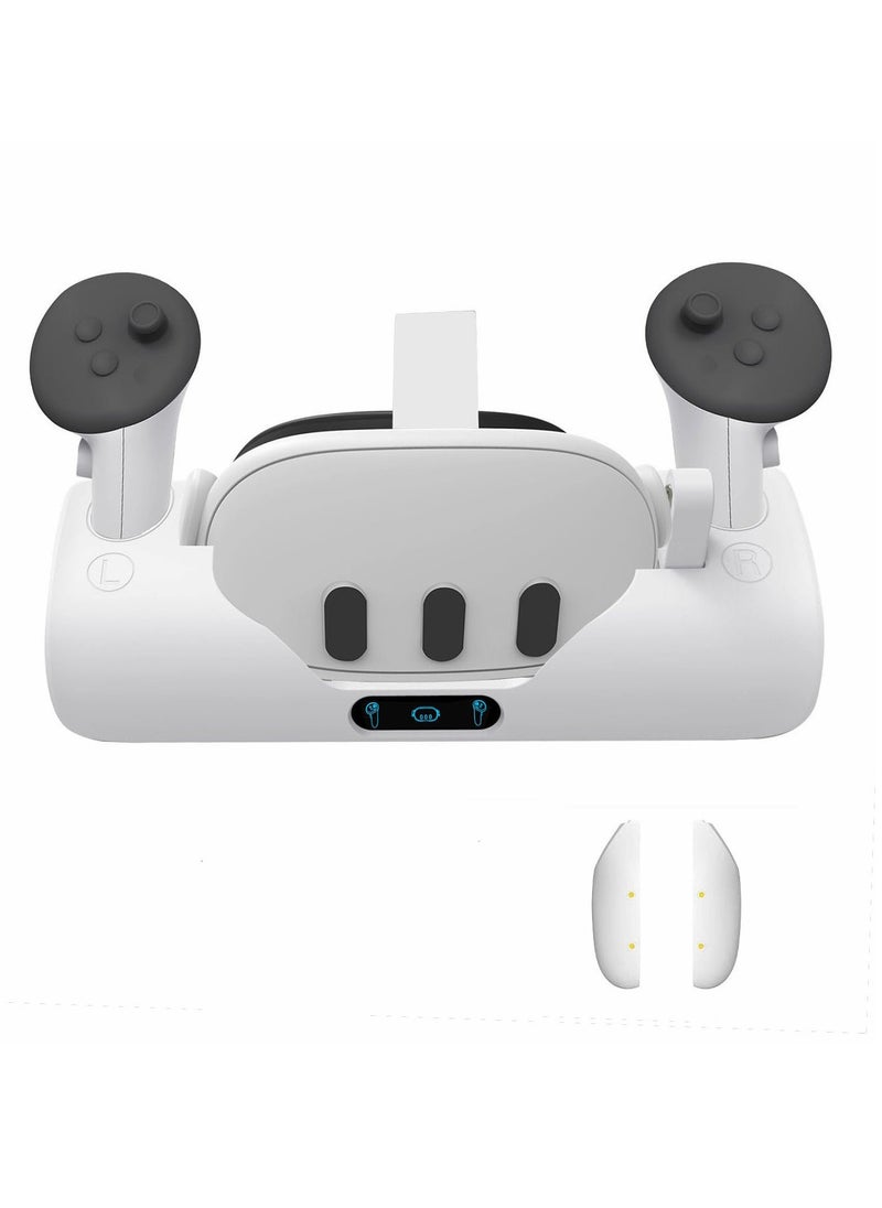 Fast Charging VR Dock for Oculus Quest 3 & Meta Quest 3 - Magnetic Stand with LED Indicator, Compatible with VR Headset & Controller Accessories