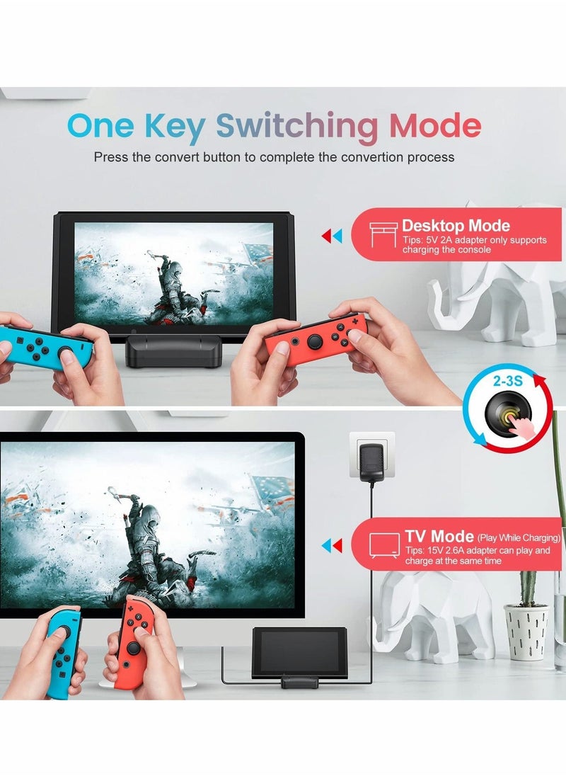 TV Docking Station for Switch, Portable for Switch Dock to NS PD Protocol Avoids, Cooling Fan, USB 3.0 Port