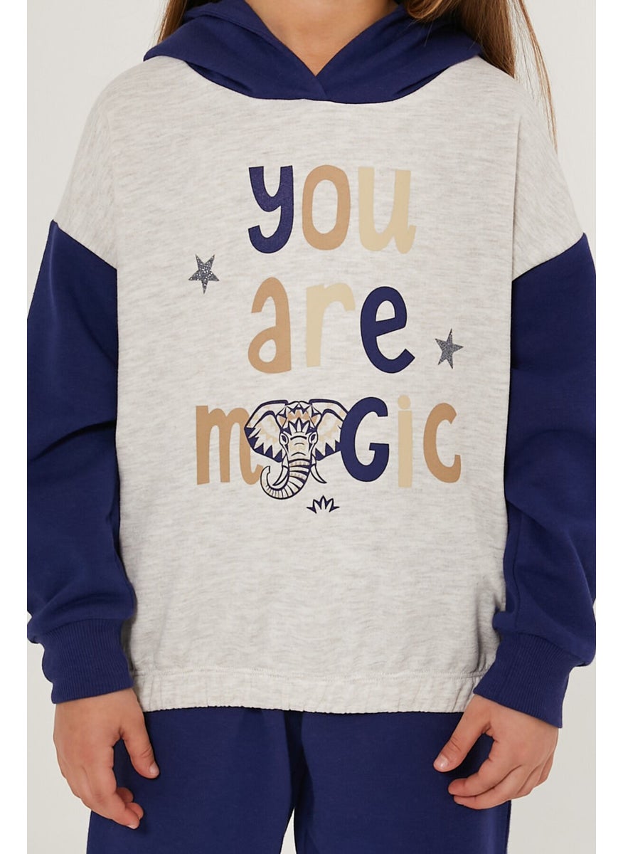 You Are Magic White Navy Blue Girl's Tracksuit Set