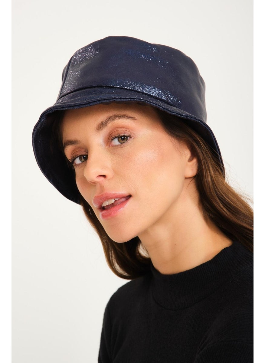 Special Design Metallic Navy Blue Bucket Hat