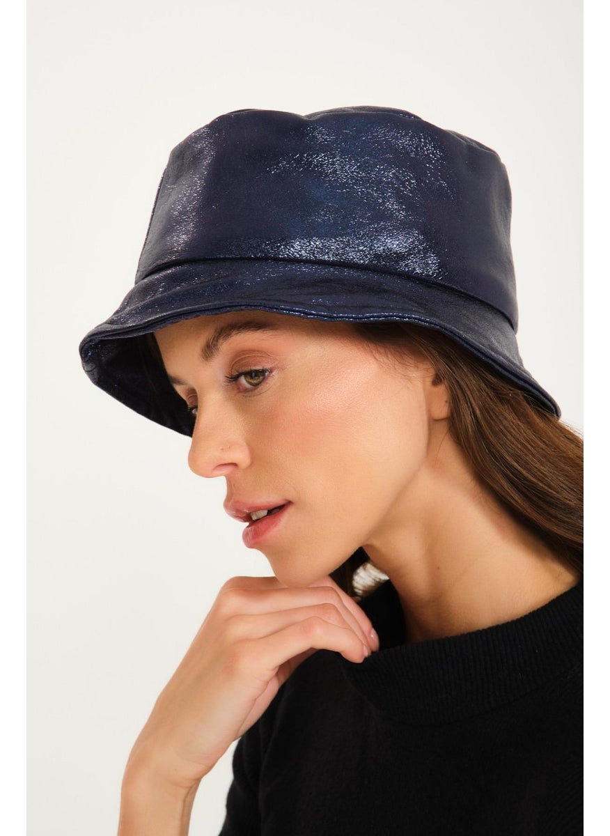 Special Design Metallic Navy Blue Bucket Hat