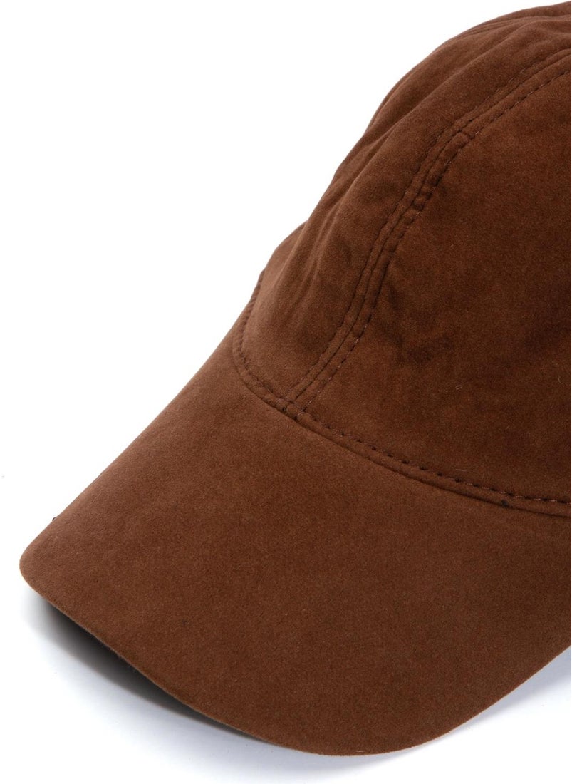 Brown Basic Suede Cap Hat