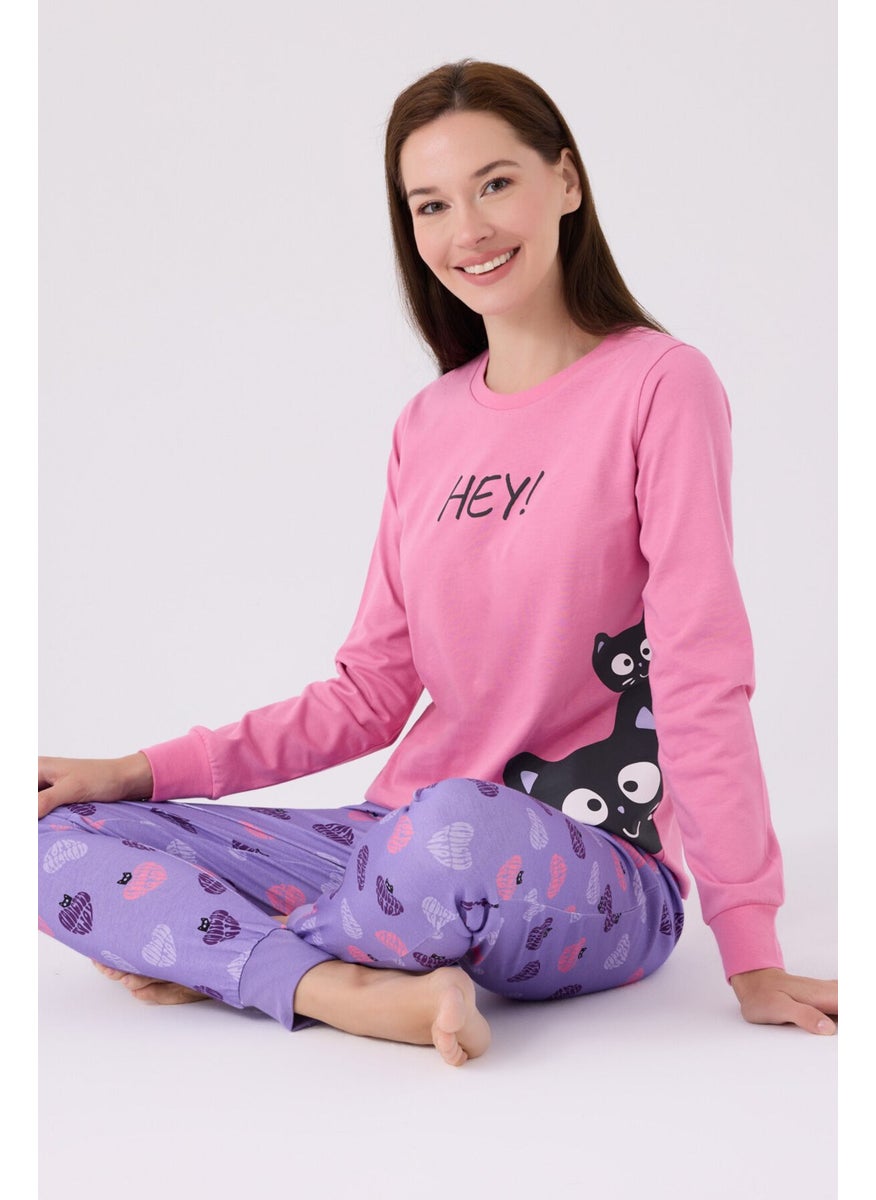 Women's Pink Long Sleeve Pajama Set