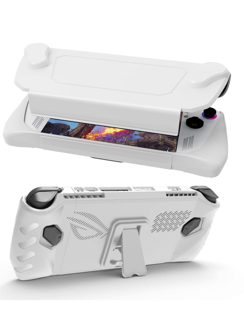 Full Case for ASUS Rog Ally 2023, Protective Case Skin with Detachable Front Shell Cover and Kickstand for Rog Ally,Shockproof/Non-Slip/Anti-Collision, White