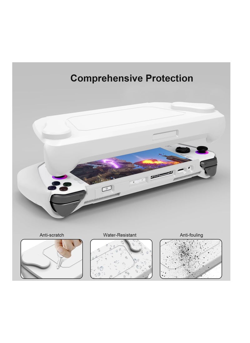 Full Case for ASUS Rog Ally 2023, Protective Case Skin with Detachable Front Shell Cover and Kickstand for Rog Ally,Shockproof/Non-Slip/Anti-Collision, White