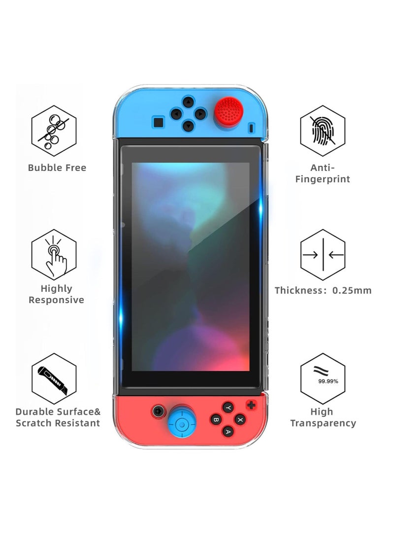 Switch Case Compatible with Nintendo Switch 9 in 1 Accessories kit with Carrying Case, Dockable Protective Case, HD Screen Protector and 6pcs Thumb Grips Caps