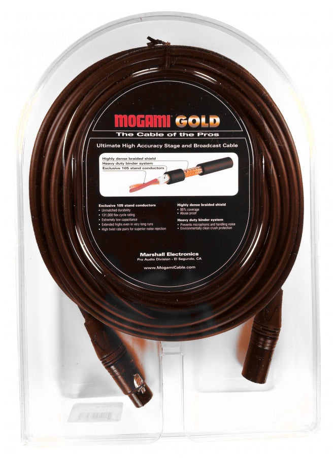 Mogami Gold STAGE-50 XLR Microphone Cable, XLR-Female to XLR-Male, 3-Pin, Gold Contacts, Straight Connectors, 50 Foot