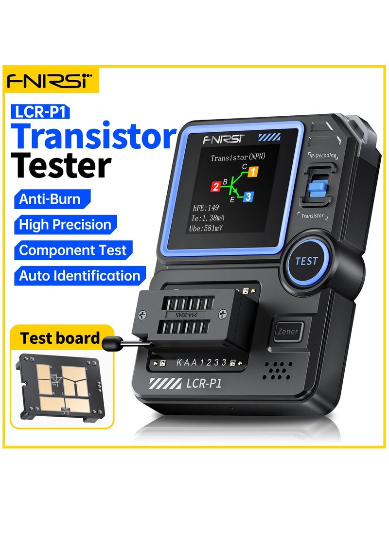 FNIRSI LCR-P1 Transistor Tester, Diode Triode Capacitor Resistance, LCR ESR Meter MOSFET NPN PNP SMD Multifunction Tester