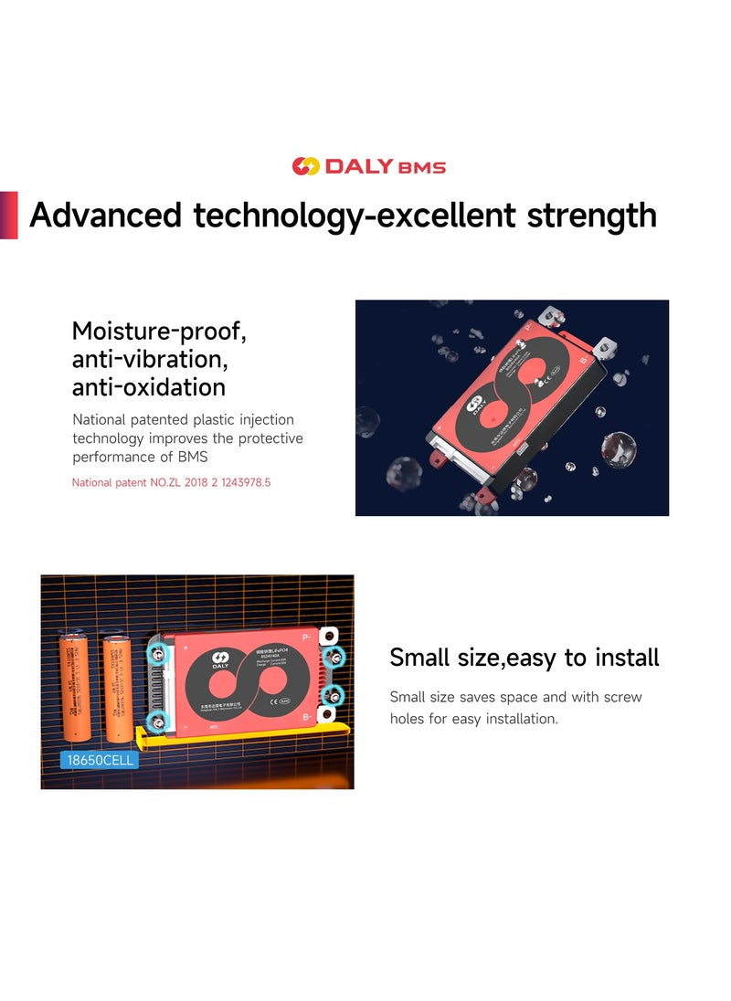 DALY 3S 12V 40A Li-ion Battery Management System (BMS) – Hardware Version for 12V Electric Scooters, Power Tools, and Energy Storage