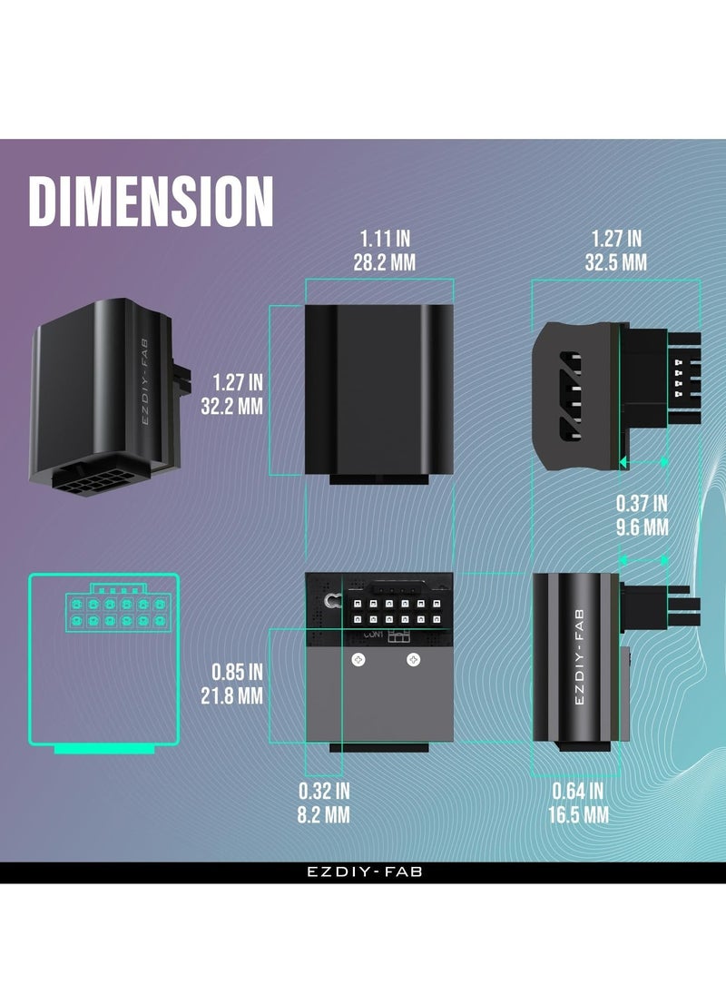 Adapter,  90 Degree Adapter, 12+4 Pin Angle Connector Power Adapter for R T X 4090, 4080, 4070 ti (Black)