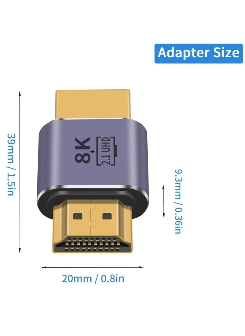 HDMI Male to Male Adapter 8K, 48Gbps HDMI 2.1 Adapter, HDMI to HDMI Adapter UHD, HDMI 2.1 Extender Support 8K@60hz 4K@120Hz HDMI Port, Compatible with HDTV, HDR, ARC Laptop, PC, Video (2Pcs)