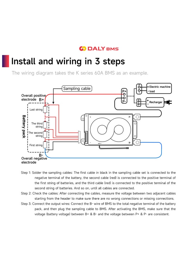 DALY 7S 24V 40A Li-ion Battery Management System (BMS) – Hardware Version for 24V Electric Vehicles, Solar Power Storage, and Energy Systems